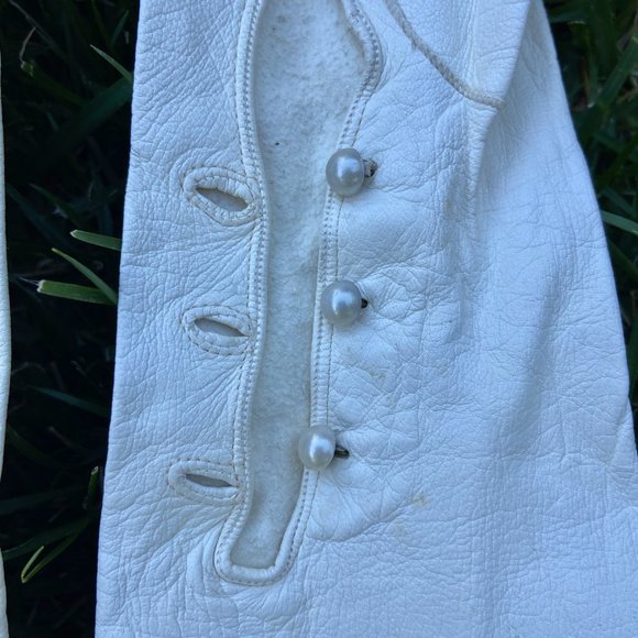 Vintage 1940's 1950's Aris of Paris Monarch Opera Length Leather Gloves - Picture 4 of 8